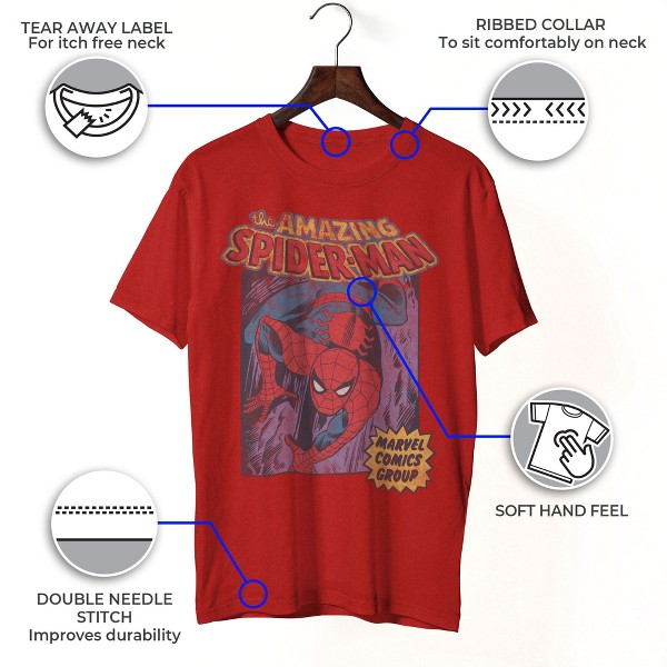 Playera Marvel: Spider-Man Distressed Amazing Spider para hombre 3