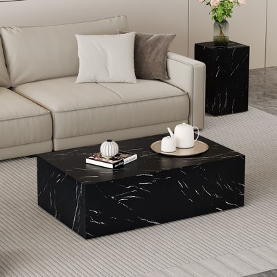NicBex Contemporary Rectangular Textured-Pattern Coffee Table,Minimalist Center Table for Living Room,Living Room Furniture