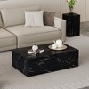 CAVINAS 39.3 Inch Rectangle Coffee Table for Living Room,Bedroom,Modern Center Table with Wood Texture/Marble Pattern - 2 of 4