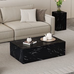 NicBex Contemporary Rectangular Textured-Pattern Coffee Table,Minimalist Center Table for Living Room,Living Room Furniture - 1 of 4