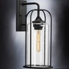 Urban Ambiance Luxury Farmhouse Outdoor Wall Sconce 19.375''H x 8.5''W,  Midnight Black Finish,  Henderson Collection, UHP1302 - 4 of 4