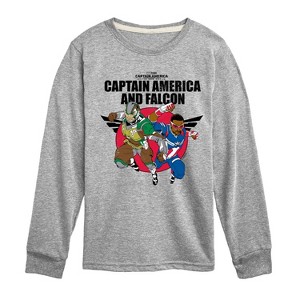 Boys' - Marvel - Captain America Falcon Team Up Long Sleeve Graphic T-Shirt - 1 of 4