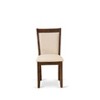East West Furniture MZC0T01 Dining Chair Set of 2 - Cream Linen Fabric Seat and High Chair Back - Wire Brushed Linen White Finish (SET OF 2)` - 2 of 4