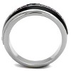Slickblue Women’s Silver and Black Ring, Square-Cut Amethyst Crystals, Wide Band, Polished Stainless Steel, Size 5-10 - 3 of 4