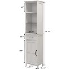 Tall Bathroom Storage Cabinet with Adjustable and Open Shelves, Slim Floor Standing Storage Cabinet with 1 Door and 1 Drawer, White - 2 of 4