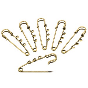 Unique Bargains Metal Decorative DIY Women's Clothing Dress 3 Holes Sewing Brooch Pins 20 Pcs - 1 of 4