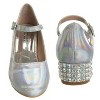 Badgley Mischka Girls Dress Heel Sandals. (Little Kids/ Big Kids). - Silver Holographic, 12 - 3 of 4