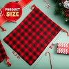 Joyfy 6-Pack Christmas Drawstring Gift Bags, 19"x14.5" Buffalo Plaid Cotton Sacks, Xmas Plaid Cloth Pouches for Holiday Wrapping & Decor (Red/Black) - 3 of 4