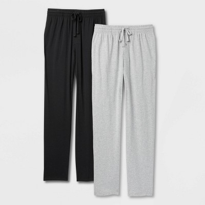 Hanes Premium Men's 2pk Open Leg Pajama Pants - Black Xl : Target