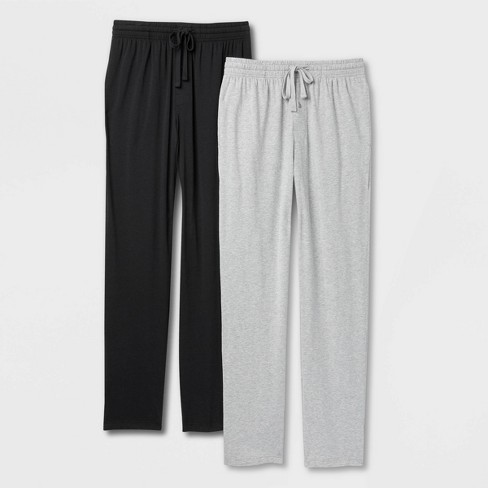 Hanes Premium Men's 2pk Open Leg Pajama Pants - Black S : Target