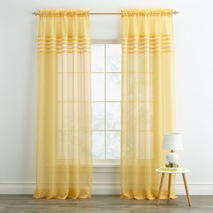 BrylaneHome BH Studio Sheer Voile Pleated Rod-Pocket Panel - 1 of 4