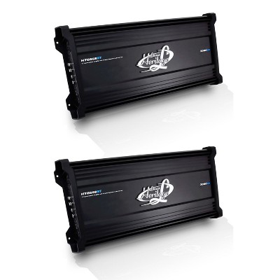 Lanzar HTG558BT 5 Channel 3,000 Watt Car Audio MOSFET Amplifier with Chrome RCA Inputs, Bridgeable and Wireless Bluetooth Connectivity, Black (2 Pack)