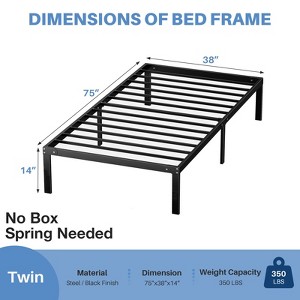 IULULU Bed Frame - Metal Platform Bed Frames Mattress Foundation with Steel Slat Support - 1 of 4