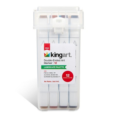 KINGART PRO Double-Ended Markers 12 Landscape Colors