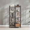 Tall 5-Tier Narrow Bookshelf, Skinny Bookcase with Steel Frame for Living Room, Home Office, Study - Industrial Style, 11.8 x 15.6 x 60.6 Inches - image 4 of 4