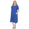 White Mark Plus Size Short Sleeve Midi Dress - 2 of 4