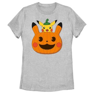 Women's Pokemon Halloween Pikachu Jack-O'-Lantern T-Shirt - 1 of 4