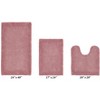 Edge Bath Rug 100% Premium Cotton Ultra-Soft Water Absorbent Tufted Solid Reversible 3 Piece Bathroom Rug Set for Machine Washable Bathmat - 2 of 4