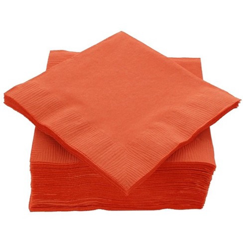 Sparksettings Orange Beverage Napkins, 5” X 5” 2 Ply Paper Napkins ...