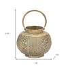 HomeRoots 6" Bronze And Green Distressed Lattice Metal Tabletop Lantern Candle Holder - 3 of 4