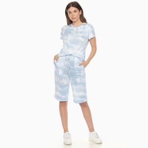 Women's Soft Capri Pajama Lounge Set - White Mark - 1 of 4