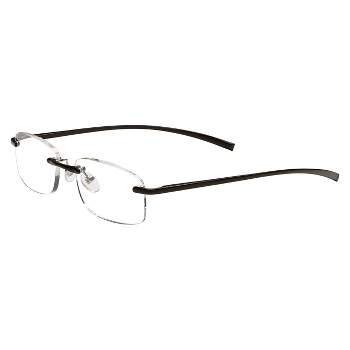 ICU Eyewear Stanford Rimless Black Reading Glasses