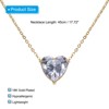 Unique Bargains Women's Birthstone Cubic Zirconia 18K Gold Plated Heart Necklace 17.7" - 2 of 4