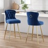 Infurnic Counter and Bar Stools, Modern Upholstered Bar Stools Set with Sturdy Legs, for Kitchen and Dining Room, 2PCS, Blue,  17.7"*17.5"*26" - 2 of 4