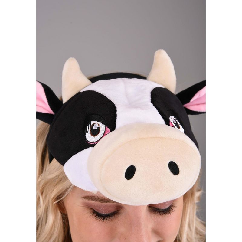 HalloweenCostumes.com    Cow Plush Headband & Tail Accessory  Kit, Black/White/Pink, 5 of 6