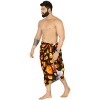 HAPPY BAY Men's Pareo Allover Halloween Costumes Scary Pumpkin Swim Trunks Swimwear Cover Up Beach Wrap Summer Sarong for Men One Size Orange, Pumpkin - 2 of 4