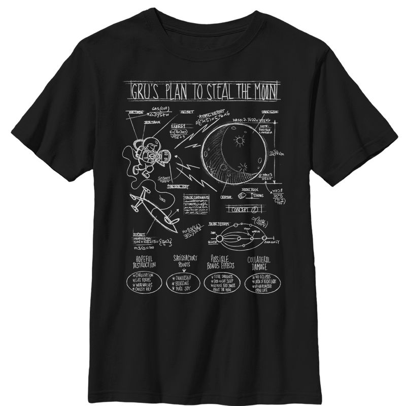 Boy's Despicable Me Gru Plans to Steal Moon T-Shirt, 1 of 5