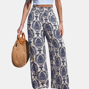 Women's Breezy Damask Wide Leg Pants - Cupshe - 1 of 4
