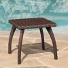 Wicker Outdoor End Table, 17.7" Square Patio Accent Table with Iron Frame, Rattan Patio End Table, Outdoor Side Table -Christopher Knight Home - 2 of 4