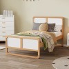 NicBex Wood Platform Bed with Headboard for Kids,Teens,Adults,White+Walnut - 2 of 4