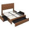 Yaheetech Upholstered Bed Frame with 3 Storage Drawers and Built-In USB Ports - 2 of 4