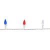 Northlight Patriotic LED C6 Faceted Christmas Lights - Red, White and Blue - 16.5' White Wire - 50ct - 4 of 4