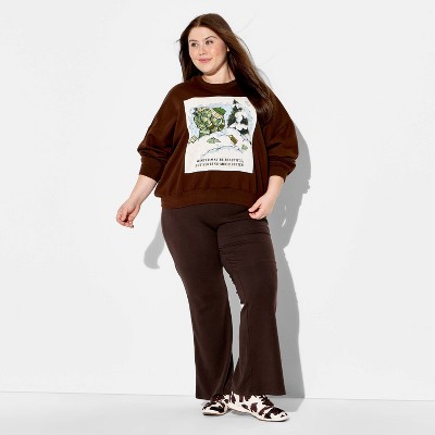 Women's Frog & Toad Fleece Graphic Pullover Sweatshirt - Brown