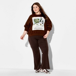Women's Frog & Toad Fleece Graphic Pullover Sweatshirt - Brown - 1 of 3