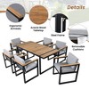 7-Piece Outdoor Dining Set, Acacia Wood Dining Table & Chairs, Steel Frame Patio Furniture Set for Backyard, Garden - ModernLuxe - 4 of 4