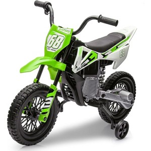 12V Kids Electric Dirt Bike with Training Wheels, 3mph Speed, Twist Throttle, Music, Ride On Motorcycle Toy for Toddlers - 1 of 4