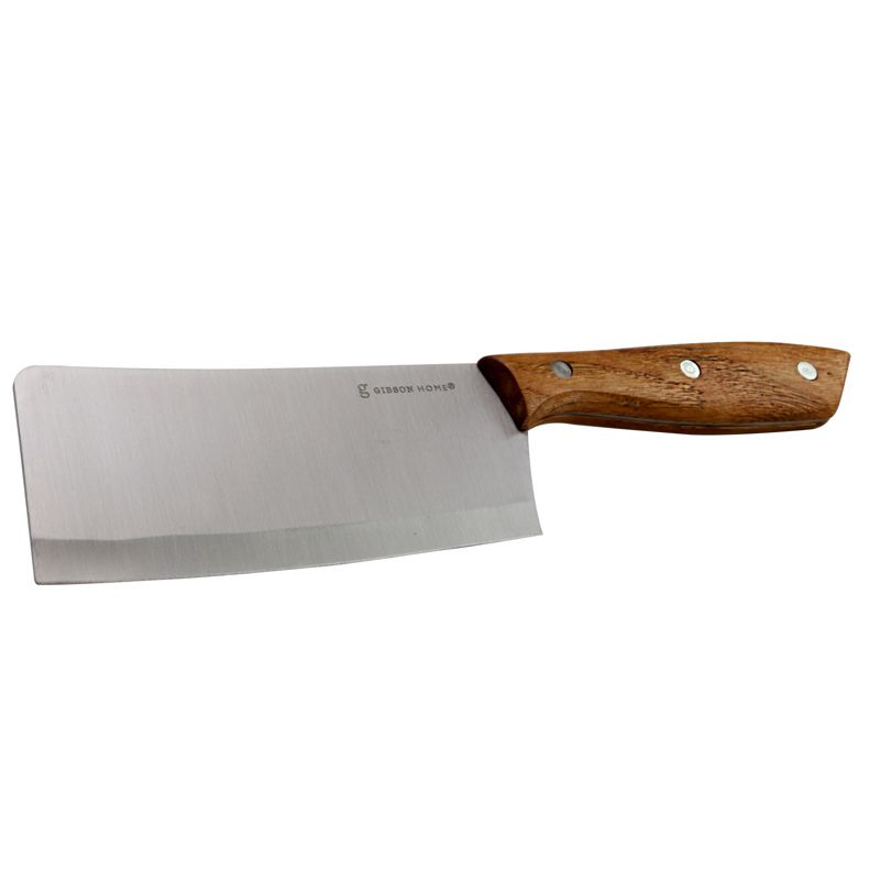 Gibson Home 6" Seward Stainless Steel Cleaver with Wooden Handle, 4 of 6