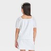 Girls' Short Sleeve Eyelet Top - Cat & Jack™ - 2 of 3