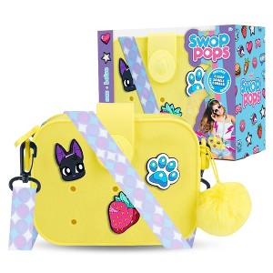 Swop Pop Ultimate Purse Set - Kids Fashion Toy with Pops, Badges, Strap & Fluffy Pompom - Girls Fashion Accessories, Trendy Bag - (Yellow) - 1 of 4