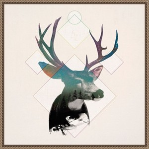 Amanti Art Stag Double Exposure Wildlife Art I by Circle Art Group Framed Canvas Wall Art - 1 of 4