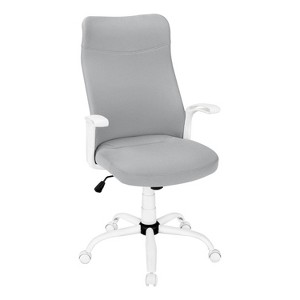 Monarch Specialties Office Chair Adjustable Height Swivel Ergonomic Armrests Computer Desk Work Metal Mesh White Grey Contemporary Modern - 1 of 4