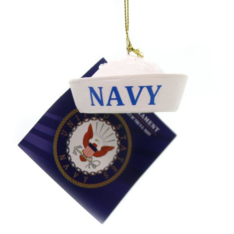 Kurt Adler 1.5 Inch U.S. Navy Cap Official Licensed Product Tree Ornaments, 1 of 3