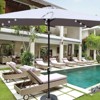VisioGear Patio Umbrella, Rectangular Outdoor Umbrella with Crank and Push Button Tilt for Garden, Light Slate Grey, 120*78*98.4 - 4 of 4