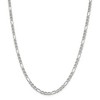 Black Bow Jewelry 3.75mm Sterling Silver Solid Figaro Anchor Chain Necklace - 3 of 4