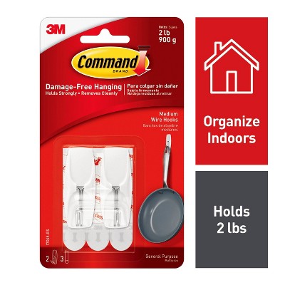 Command Medium Sized Wire Toggle Decorative Hook White