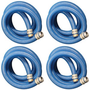 Apache 98106501 2 Inch Diameter 20 Foot Length 58 psi PVC Flexible Industrial Pump Pool Hose with Aluminum Pin Lug Short Shank Coupling, Blue (4 Pack) - 1 of 4